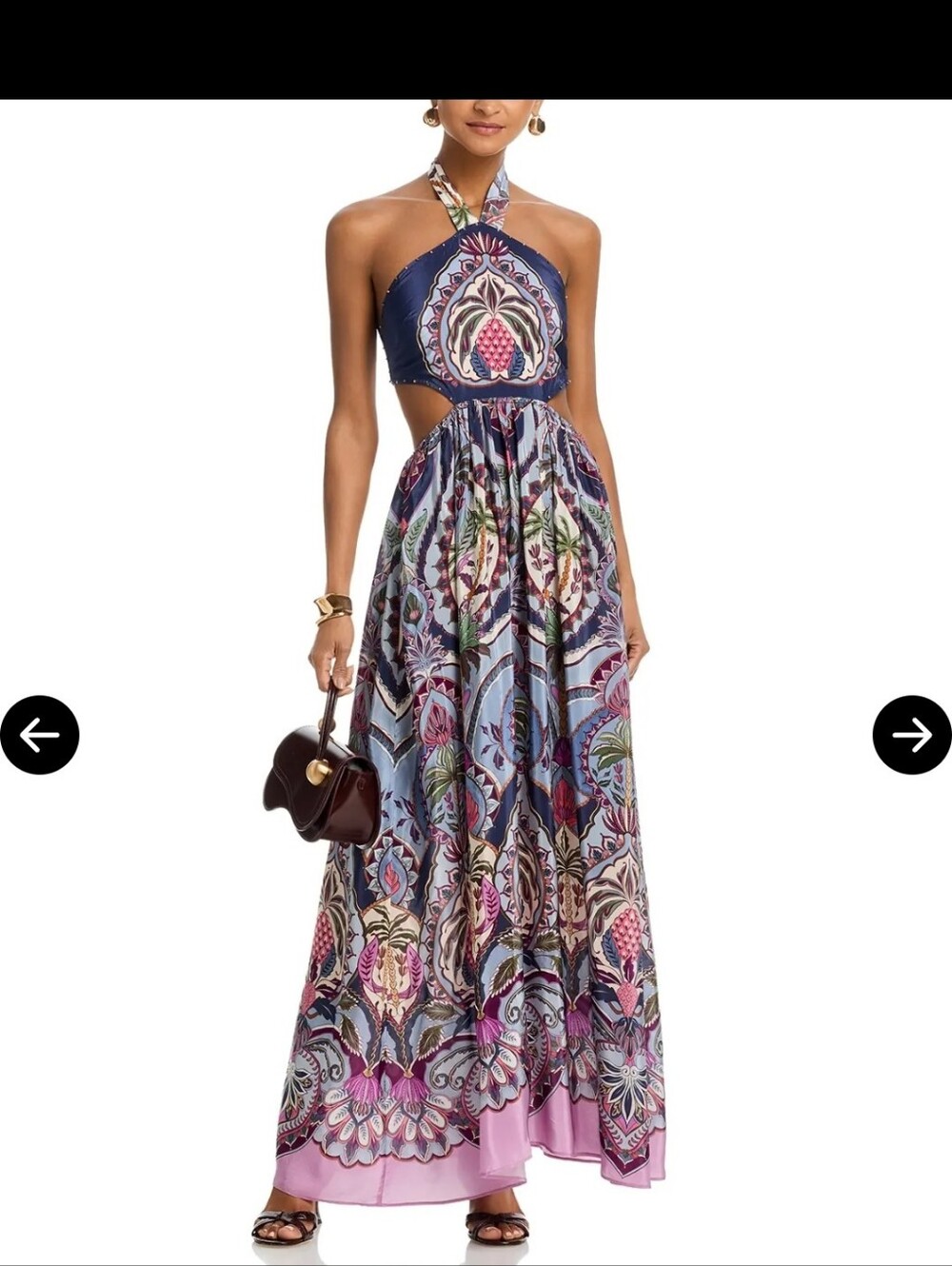 NWT FARM Rio Odara Blue Maxi Dress Large - Picture 3 of 14